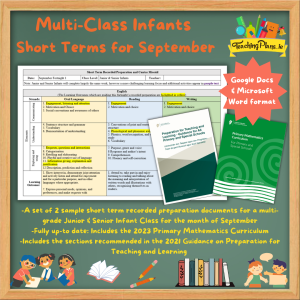Junior & Senior Infants Short Term Recorded Preparation for September