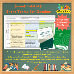 Junior Infants Short Term Recorded Preparation for October