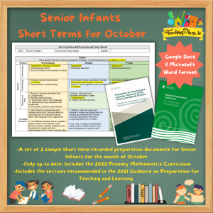 Senior Infants Short Term Recorded Preparation for October