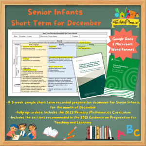 Senior Infants Short Term Recorded Preparation for December