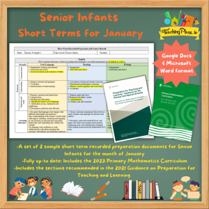 Senior Infants Short Term Recorded Preparation for January