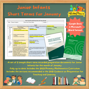 Junior Infants Short Term Recorded Preparation for January