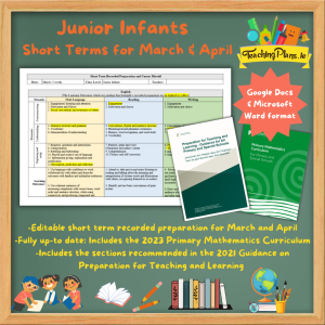 Junior Infants Short Term Recorded Preparation for March & April