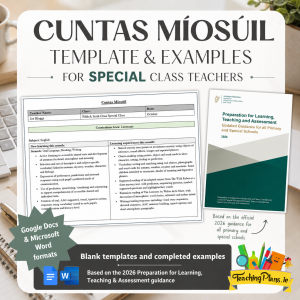 Special Class Cuntas Míosúil Templates and Completed Examples