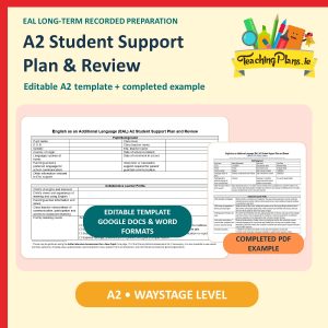 EAL Student Support Plan A2 (Waystage Level)